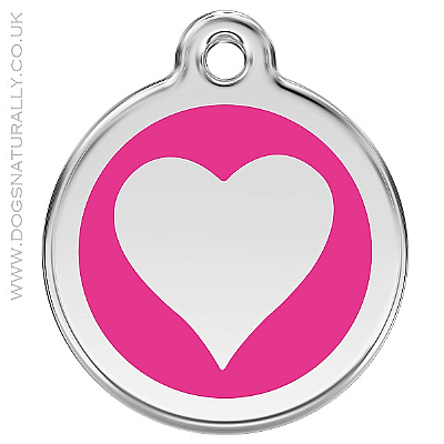 Hot Pink Heart Dog ID Tags (3x sizes)